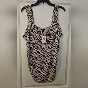 Torrid Zebra Print Tank Top - Black, White, and Brown Fits Like a 16